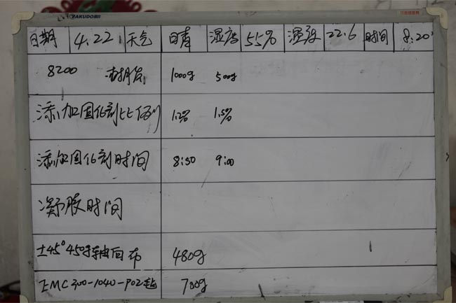 記錄操作時間、材料、工作環境及天氣等詳細數據